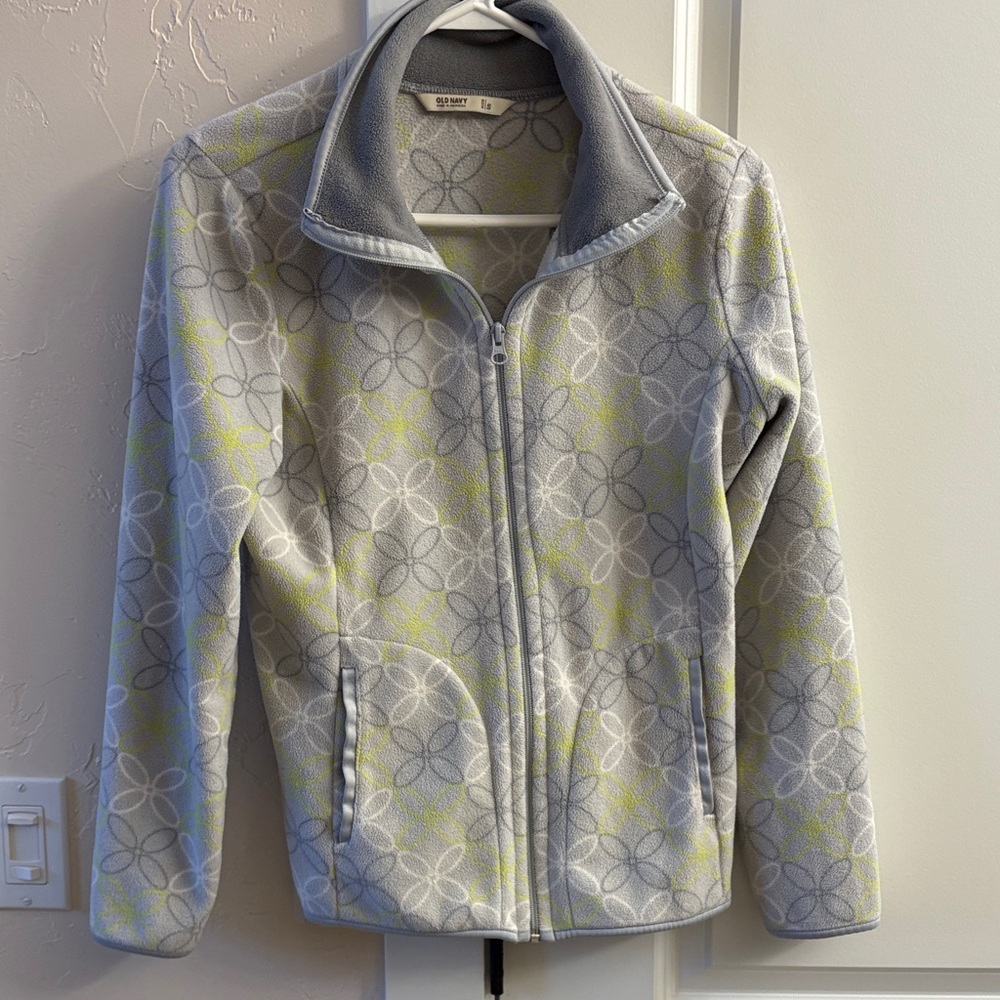 Old Navy Women's Gray and Yellow Patterned Ski Jacket
